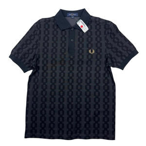 Fred Perry Cable Print Polo Shirt Anchor Grey Size S & M FS